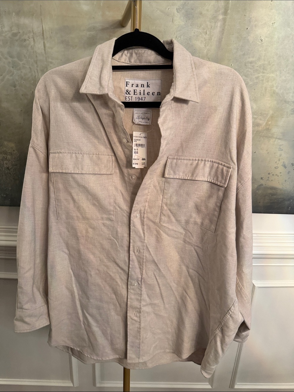 Frank & Eileen Beige Relaxed Button-Front Shirt